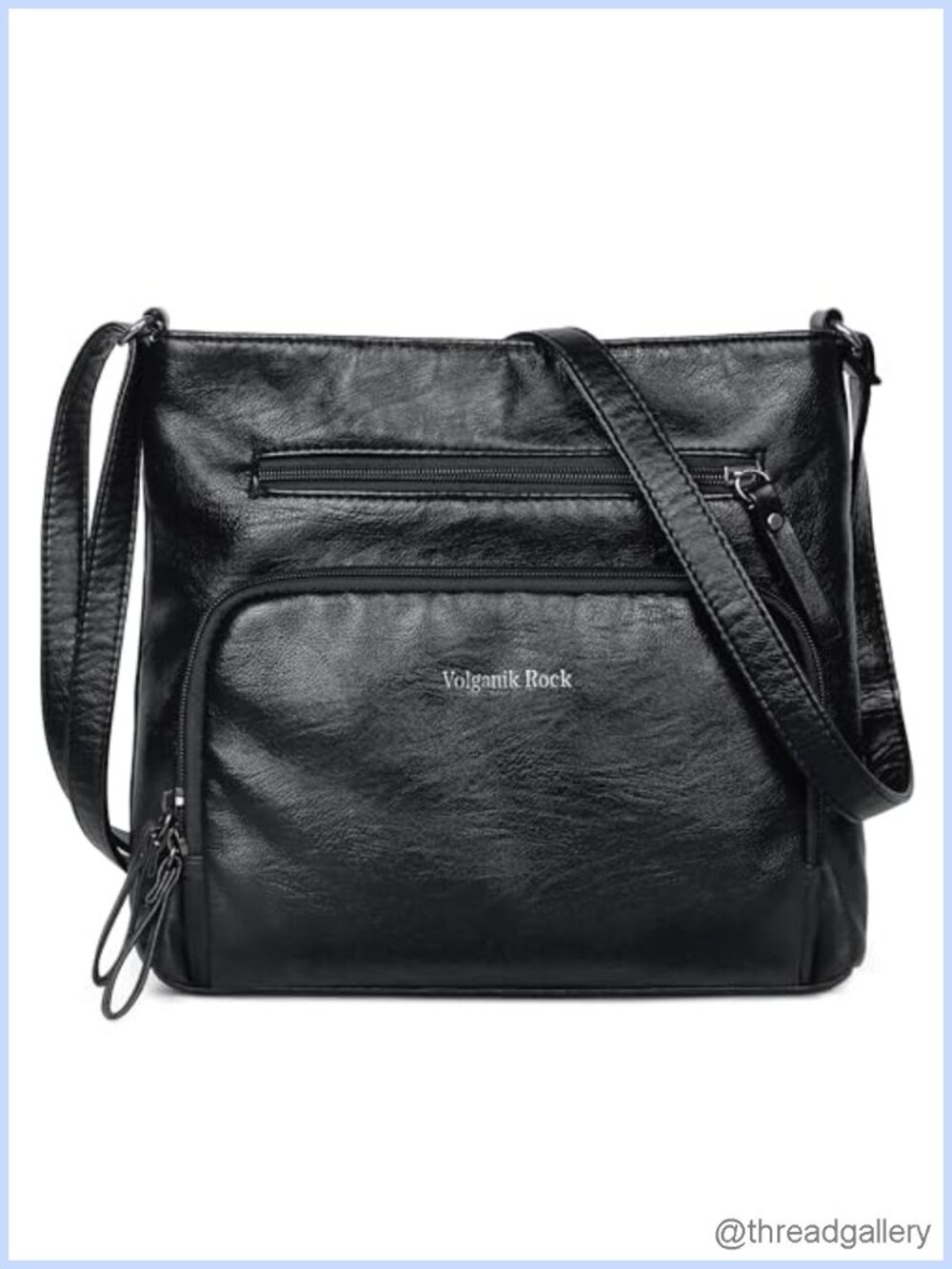 Soft Vegan Leather Crossbody Bag Medium Lightweight Adjustable Strap
